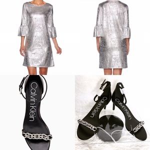 BUNDLE 🌺Ruffle Cuff Dress and Calvin Klein Heels